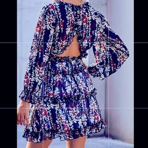 Ruffle Dress w/ long sleeves and open back